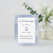 #Nautical水彩結婚/イベント日付の保存 案内ポストカード (スタンド正面)