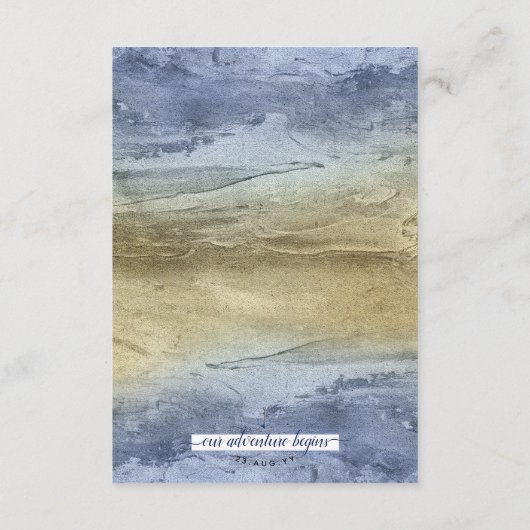 #Nautical青と金ゴールドの水彩#Wedding詳細 エンクロージャーカード (裏面)