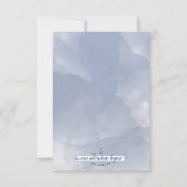 #Nautical ネイビー スチールブルー 水彩 結婚式 出欠カード (裏面)