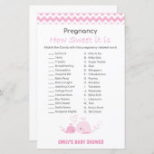 nautical ピンク クジラ ベビーシャワー ゲーム 印刷済み (正面/裏面)