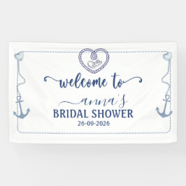 nautical ブライダルシャワー アンカー ウェルカム 横断幕