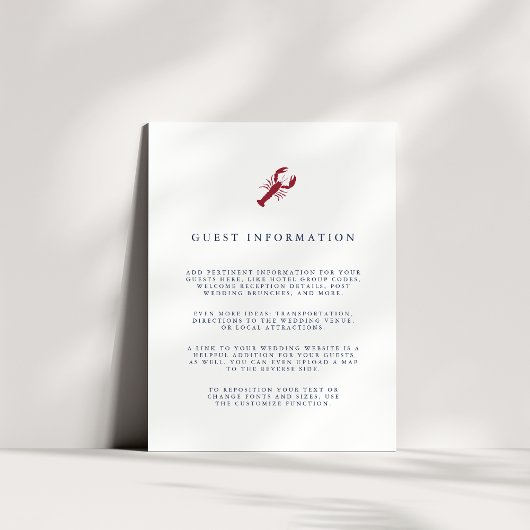 nautical ロブスター ウェディング 客 詳細 エンクロージャーカード