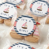  nautical 船 赤ちゃんシャワー シール - 女の子が生まれました！