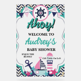 Nautical Ahoy Baby Shower アクリルサイン