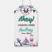 Nautical Ahoy Baby Shower ギフトタグ (裏面)