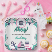 Nautical Ahoy Baby Shower ペーパープレート (パーティー)