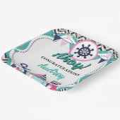 Nautical Ahoy Baby Shower ペーパープレート (傾斜あり)