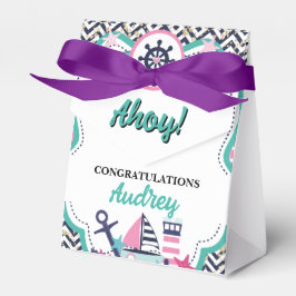 Nautical Ahoy Baby Shower 3"w x 1.5"l x 3.25"h フェイバーボックス