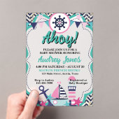 Nautical Ahoy Baby Shower Invitation アクリル招待状 (インサイチュ (ポータブル))