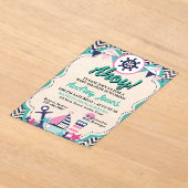 Nautical Ahoy Baby Shower Invitation アクリル招待状 (レイダウン)