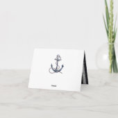  nautical anchor シルバー ブラック ストライプ プレイシングカード サンキューカード (裏面)