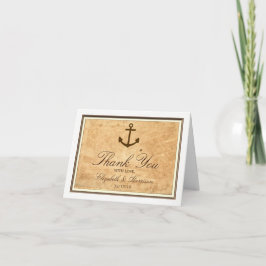 nautical anchor フレーム付き ヴィンテージ紙 サンクスカード サンキューカード
