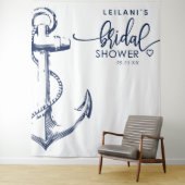 nautical anchor ブライダルシャワー ホワイト タペストリー (インサイチュ)