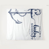 nautical anchor ベビーシャワー 白 タペストリー (正面(横))