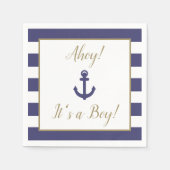 Nautical Anchor "Ahoy! It's a Boy!" Baby Shower スタンダードカクテルナプキン (正面)