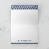 Nautical Anchor Boat Diagonal Stripes Swirl Modern サンキューカード (内部)