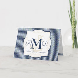 Nautical Anchor Boat Diagonal Stripes Swirl Modern サンキューカード