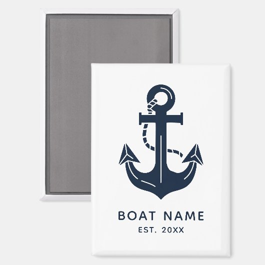 Nautical Anchor Boat Name マグネット (正面/裏面)
