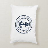 Nautical Anchor Boat Name Beach House Custom アクセントクッション (裏面(縦))