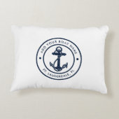 Nautical Anchor Boat Name Beach House Custom アクセントクッション (裏面)