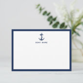 Nautical Anchor Boat Name Custom サンキューカード (スタンド正面)