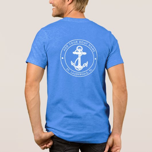 Nautical Anchor Boat Name Custom トライブレンドＴシャツ (裏面)