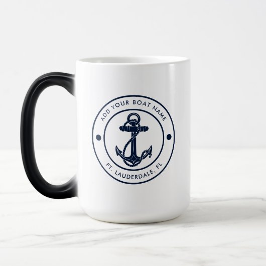 Nautical Anchor Boat Name Custom モーフィングマグカップ (左)