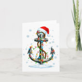 Nautical Anchor Christmas Lights Boating Sailor カード (正面)