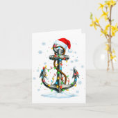 Nautical Anchor Christmas Lights Boating Sailor  カード (黄色い花)