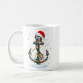 Nautical Anchor Christmas Lights Boating Sailor コーヒーマグカップ (左)