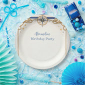 Nautical Anchor Compass Birthday ペーパープレート (パーティー)