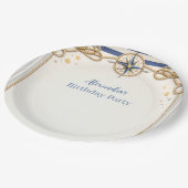 Nautical Anchor Compass Birthday ペーパープレート (アングル)