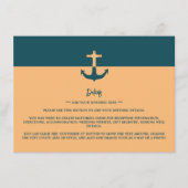 Nautical Anchor - Coral Blue - Wedding Detail エンクロージャーカード (正面)