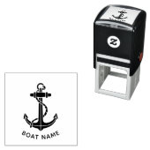 Nautical Anchor Custom Boat Name Modern セルフインキングスタンプ (インサイチュ)