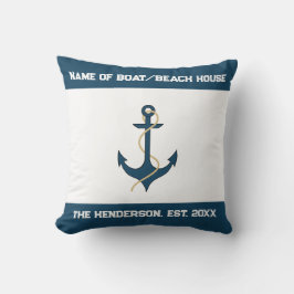 Nautical Anchor Custom Throw Pillow クッション