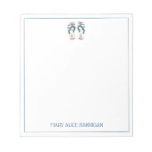 Nautical Anchor Flip Flops Personalized ノートパッド (正面)