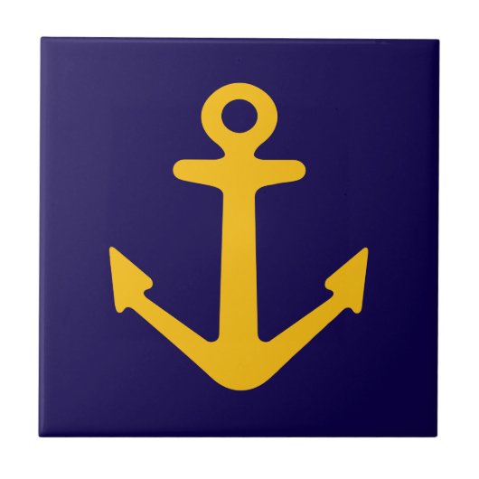 Nautical anchor logo Ceramic Tile タイル (正面)