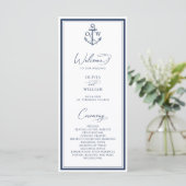 Nautical Anchor Monogram Wedding プログラム (スタンド正面)