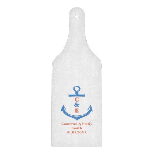 Nautical Anchor Monogrammed Paddle  カッティングボード (正面)