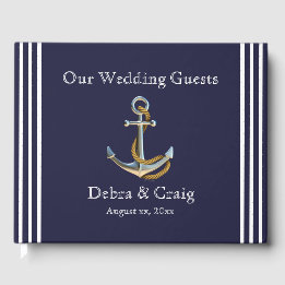 Nautical Anchor Navy Wedding Guestbook ゲストブック