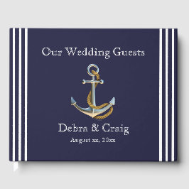 Nautical Anchor Navy Wedding Guestbook ゲストブック