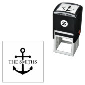 Nautical Anchor Personalized Family Name セルフインキングスタンプ (インサイチュ)