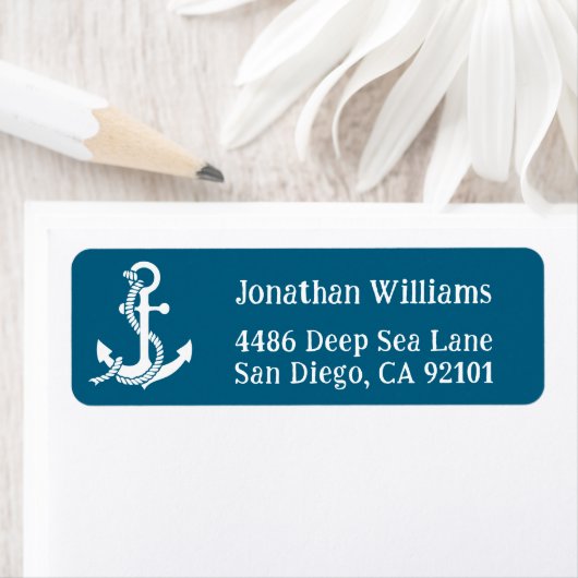 Nautical Anchor Return Address Labels ラベル (インサイチュ)