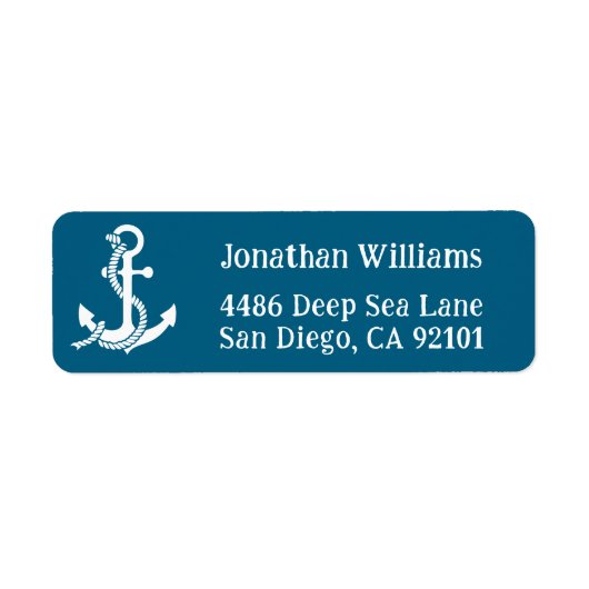 Nautical Anchor Return Address Labels ラベル (正面)
