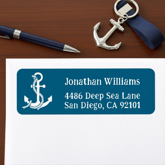 Nautical Anchor Return Address Labels ラベル