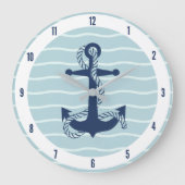 Nautical Anchor & Rope ID1250 ラージ壁時計 (正面)