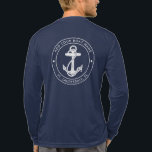 Nautical Anchor Sailing Boat Name Custom トライブレンドTシャツ<br><div class="desc">Add your boat or captain's name and location by clicking the "Personalize" button above. Set sail in style with our custom nautical-themed boating swag t-shirt, the ultimate companion for your maritime adventures. This tee boasts a cute design inspired by the ocean's wonders, featuring classic maritime motifs such as an anchor...</div>
