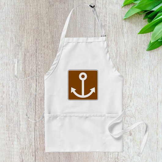 Nautical Anchor Symbol Brown Marina Sign スタンダードエプロン