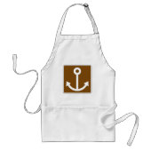 Nautical Anchor Symbol Brown Marina Sign スタンダードエプロン (正面)