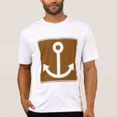 Nautical Anchor Symbol Brown Marina Sign Tシャツ (正面)